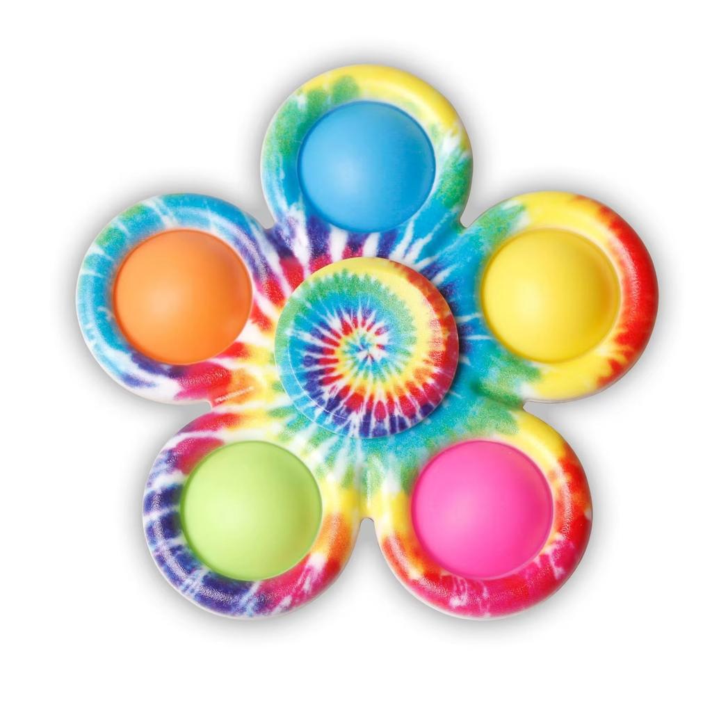Non-Toxic Fidget Spinner Sensory Pops Finger Toys Tie Dye Simple Push Bubble Hand Spinner For Adhd Autism Anxiety Stress Relief Gifs