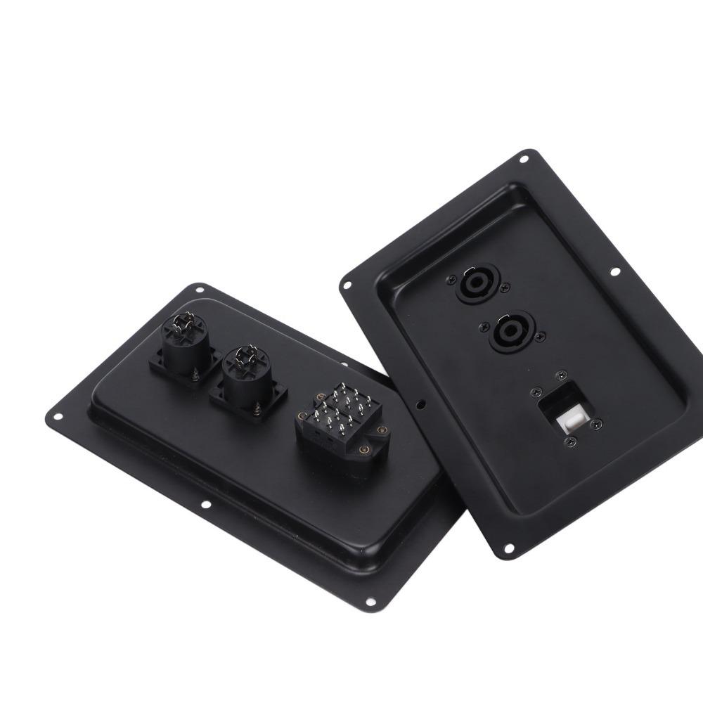 2PCS Switch + Double Socket Wiring Board Speaker Wiring Back Panel for 715 725 Stage Speakers