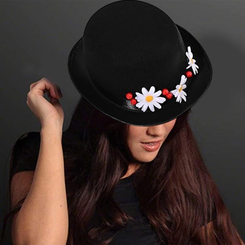 Black Felts Magicians Hat Glasses Bowtie and Gloves Set For Professional Performances Practical Wear Resistant Design