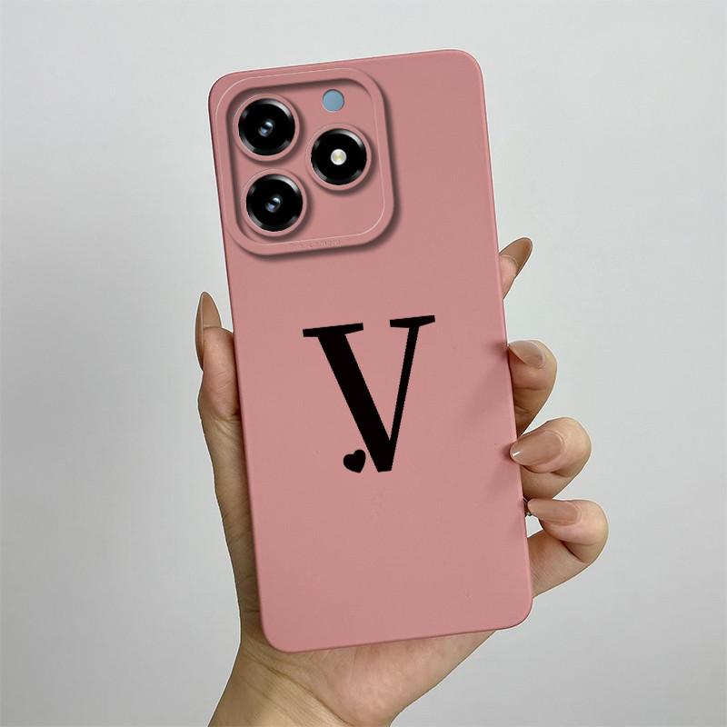 Für Realme C63 C61 Handyhülle Niedliche Buchstaben Rückseite Für Oppo Realme C 61 C 63 Weiches Flüssigsilikon Kameraschutz Fundas