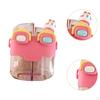 Cute Water Bottle Double Drinking Compartments 780ml Funny Cup with and Strap