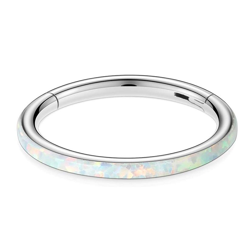 Neuer Stahl Septum Piercing Nasenring 8-10mm Opal Scharnier Segment Clicker Ohrknorpel Ohrringe Helix Lippenpiercing Körperschmuck