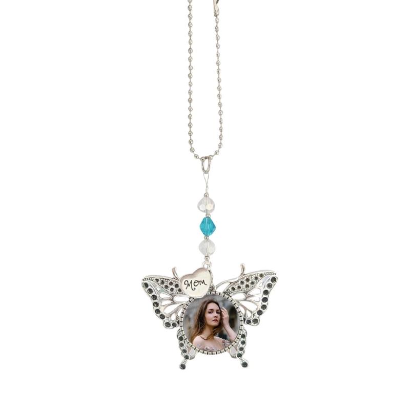 Stylish Silver Butterfly Shaped Car Interior Accessory Sublimation Blank Rearview GlassesPendant Auto Auto Hangings