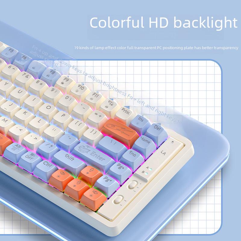 Langtu GK65/85/102 Bluetooth Wireless Mechanical Gaming Keyboard, Three-Mode for Competitive Play and Office Use.