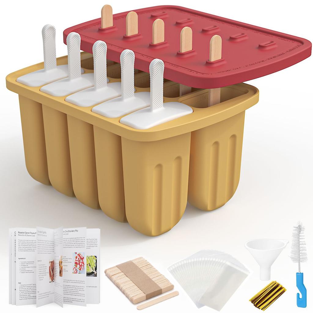 Reusable Silicone Popsicle Molds with Sticks Summer Ice Cream Maker Kit DIY Frozen Treats for Kids Kitchen Baking Tools