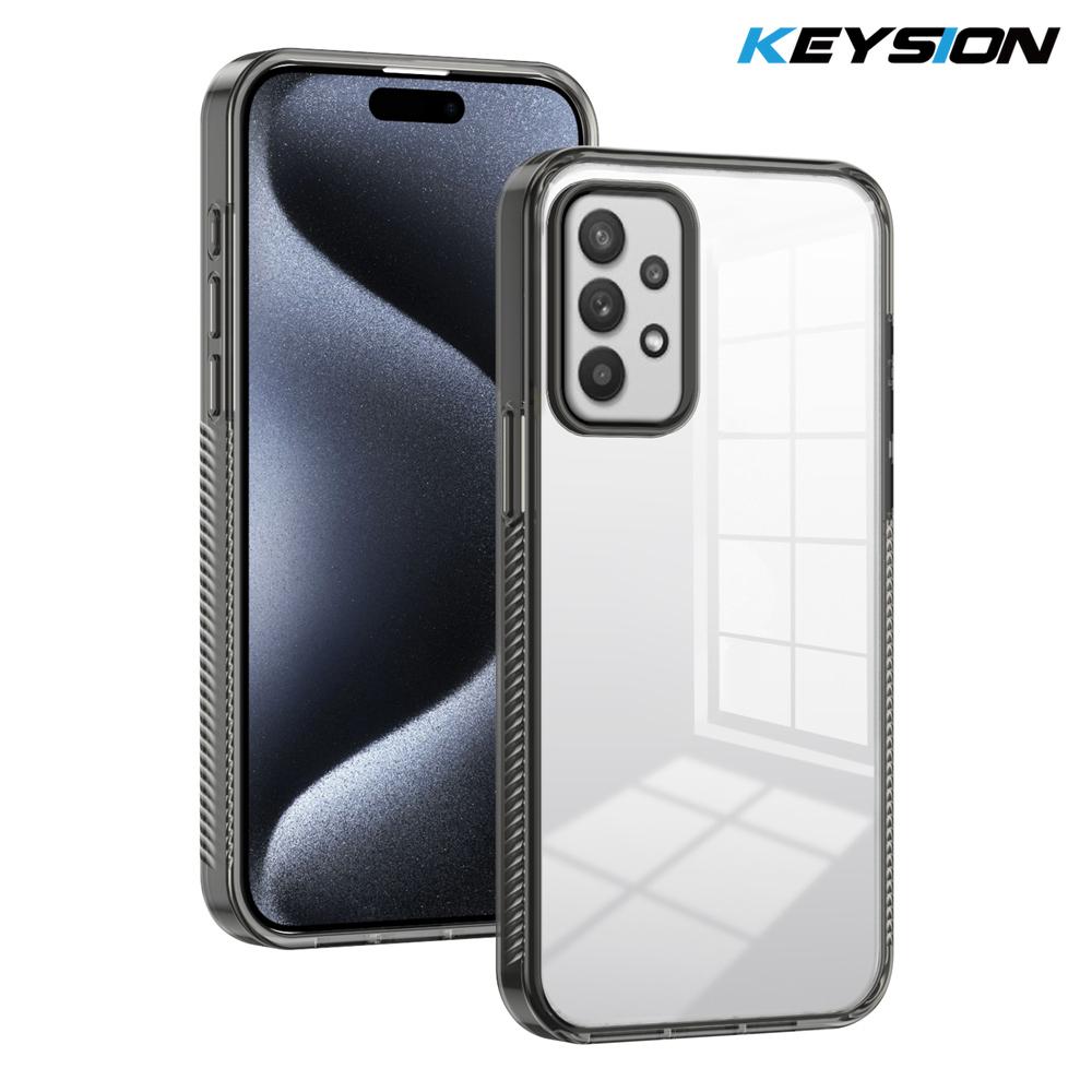 KEYSION Διαφανής Θήκη για Samsung A53 5G A73 A23 A13 TPU+PC Αντιολισθητική HD Διαφανής Αντικραδασμική Κάλυψη Τηλεφώνου για Galaxy A52 S 5G A32