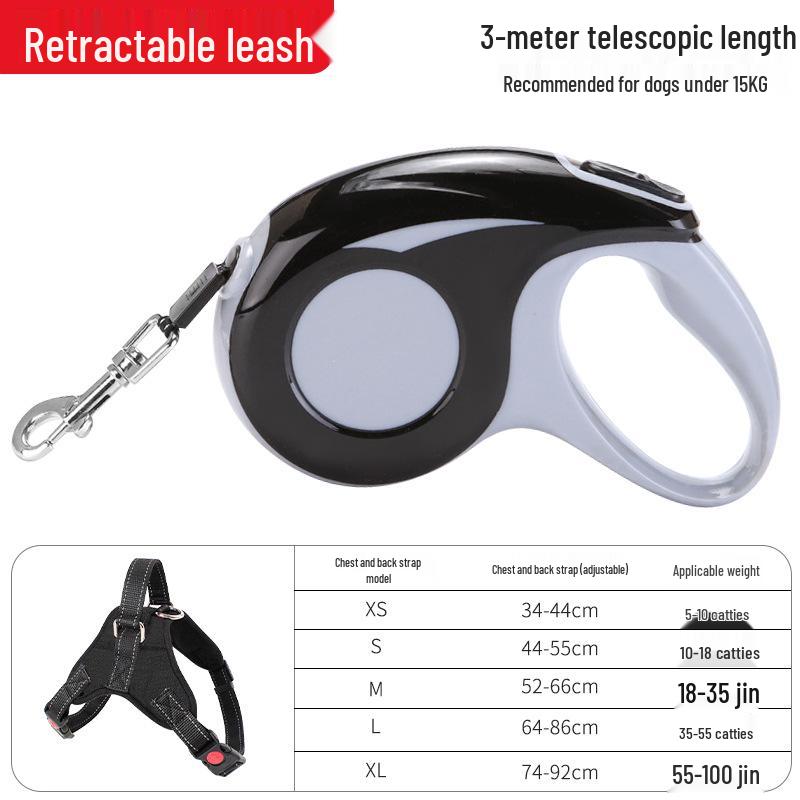 Retractable Dog Leash & Collar Set for Medium and Small Dogs - Pet Supplies Retractable Leash with One-Key Brake