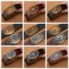 Men's Retro Genuine Cowhide Leather Belt with Smooth Buckle - Extended Large Size for Trendy and Plus-Size Fashion
