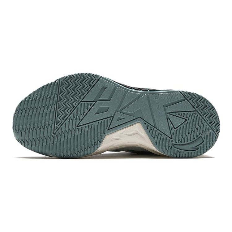 Anta Kids Cement Nemesis Non-Slip Shock Absorbing High-Top Basketball Shoes Kids Basketball Shoes White Black Green A312411122-2