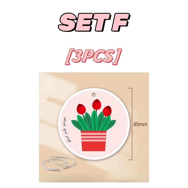 3PCS  Wood Pulp Sponge Dish Towel Kitchen Cleaning Sponge Cloth Round Flower Compression Dish Towel