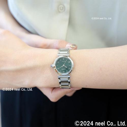 Citizen ROUND collection women's watch, EM1130-83X, waterproof, green, light-powered Eco-Drive, Lily of the Valley pattern, silver finish.