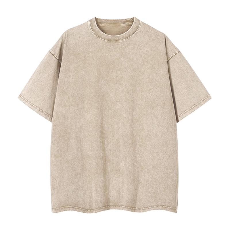 Летняя выстиранная футболка для мужчин женщин чистый хлопок круглый вырез оверсайз футболки мужские топы Y2k повседневные винтажные с коротким рукавом УНИСЕКС футболки M 1250₽