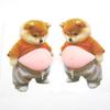 Chubby Shiba Inu 3D Shiba Inu Stickers Dog Belly Sticker Soft Pink Background Silicone Self-Adhesive Squeezable