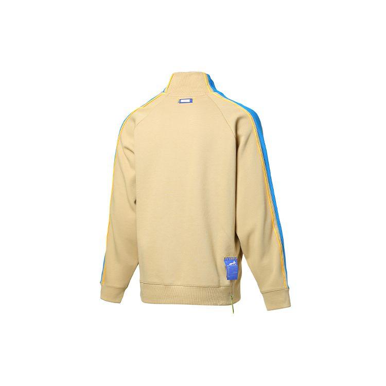 Puma X Ader Error Colorblock Casual Sport Pullover Sweatshirt With Stand Collar Unisex Tops Khaki 595538-49