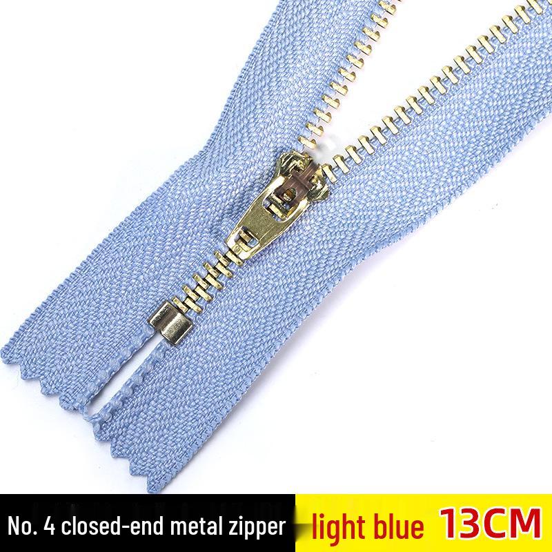 No. 4 Black Copper Zipper for Jeans, Pockets, and Bags - Self-Locking Metal Accessory