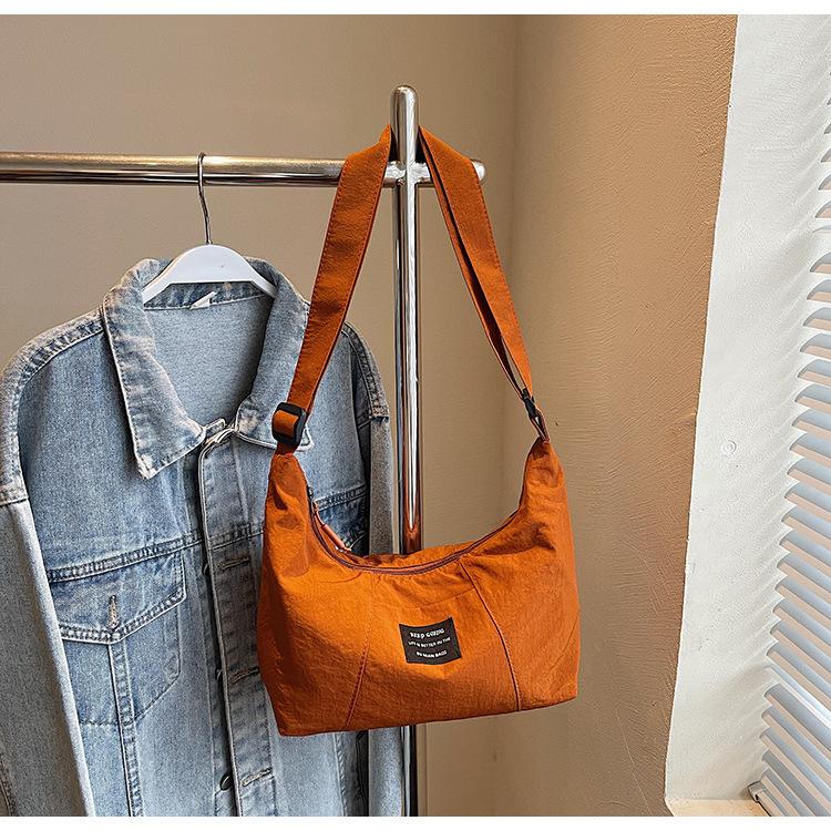 

Korean bag women s 2025 new fashion diagonal shoulder bag summer washed cloth large capacity messenger versatile bag оранжевый