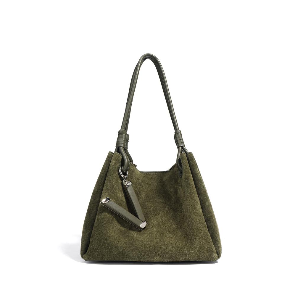 Neue High-End Ein-Schulter Trend Modisch und Vielseitig Einfache Damen Tasche Messenger Bag Handtasche Samt Rindsleder