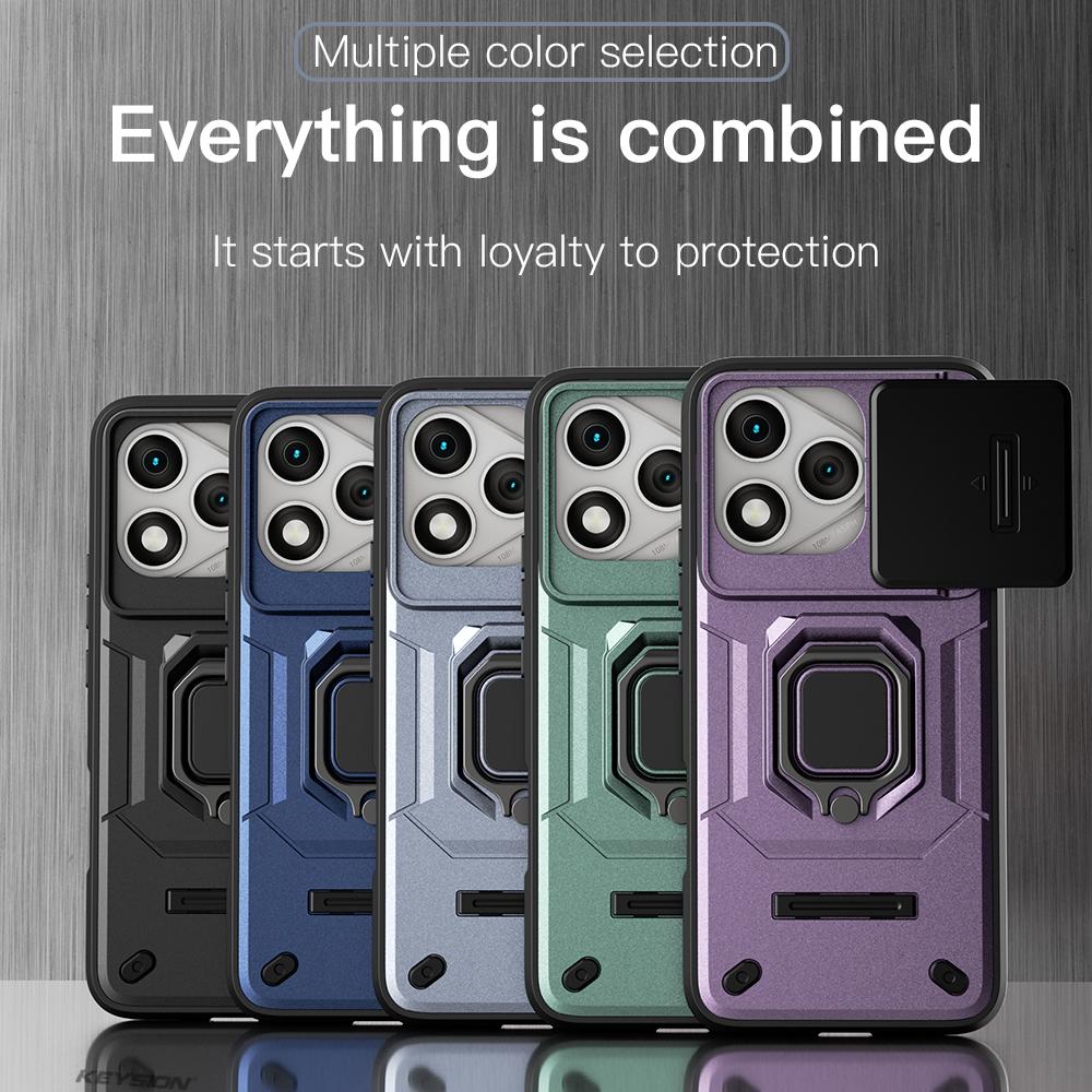 KEYSION Shockproof Armor Case for HONOR 400 Lite 5G Slide Camera Lens Protection Ring Phone Cover for Huawei Honor 400 Lite 5G
