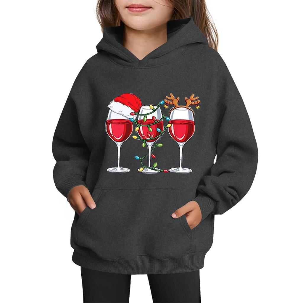 Sweatshirts For Teen Girls Hoodies Long Sleeve Drawstring Pullover Cute Printed Oversized Hoodie Christmas