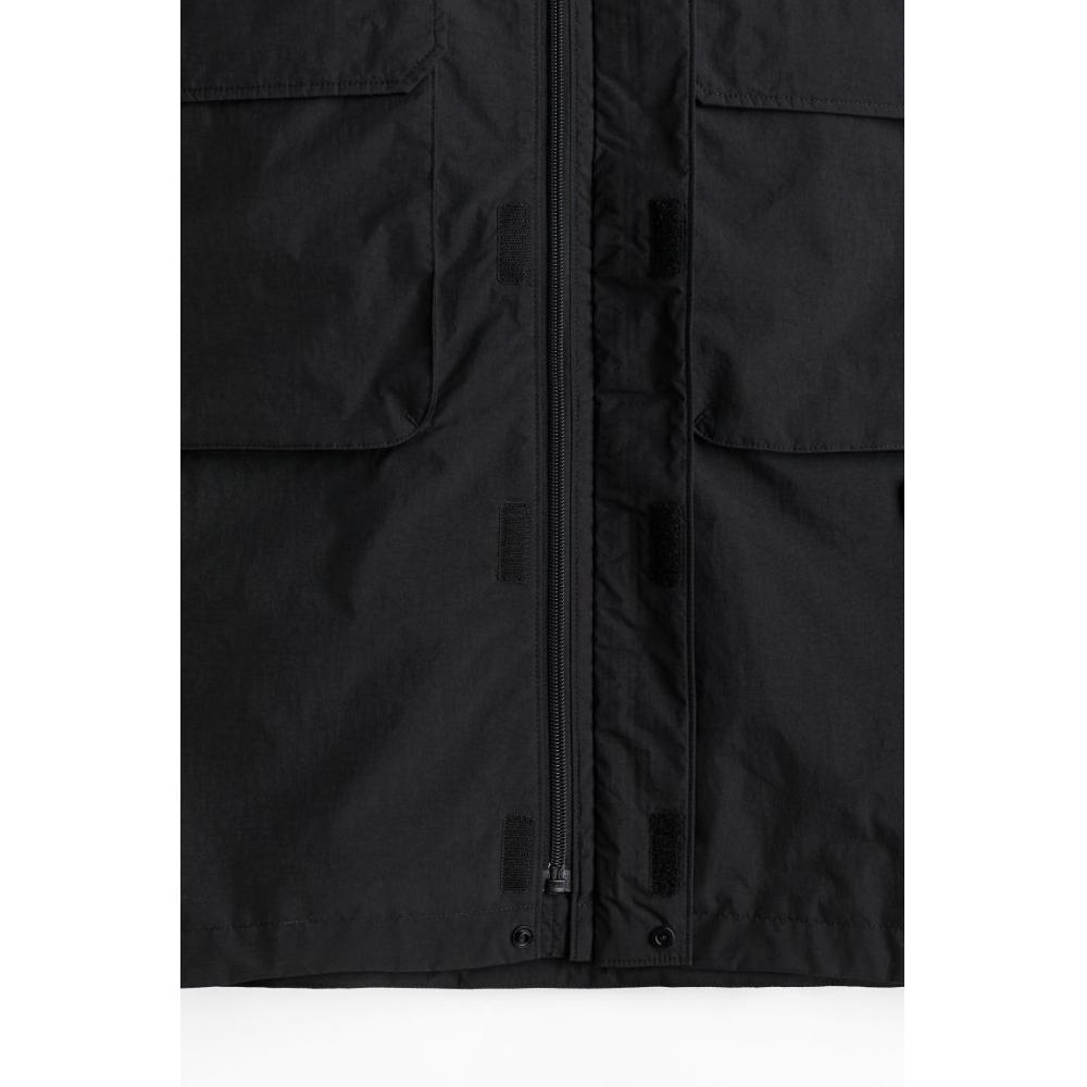 H M Loose Fit Water Repellent Coating Windproof Jacket Black