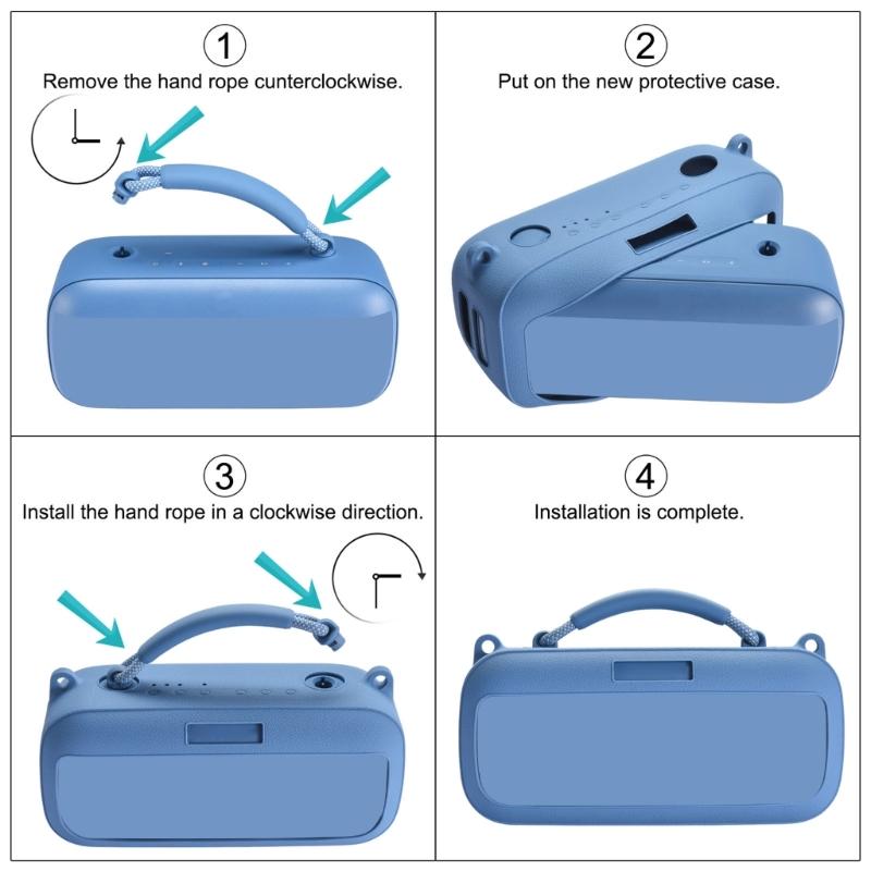 Portable Silicone Cover With Carrying Straps Protective Skin for Speakers, Water Resistant