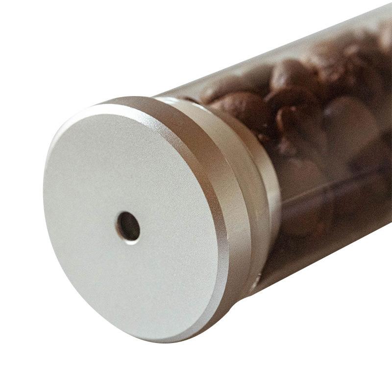 150mm 120mm Coffee Beans Storage Tube Display Glass Bottle with Metal Cap One Way Exhaust Valve Coffee Bean Container Sealed Jar