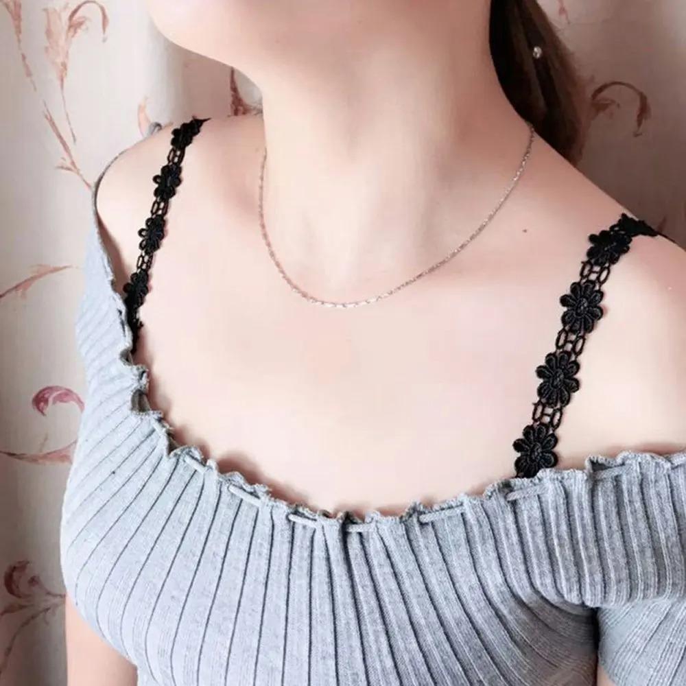 

Women Lace Flower Bra Straps Invisible Non Slip Adjustable Buckle Straps Detachable Beautiful Back Bra Accessories One Size