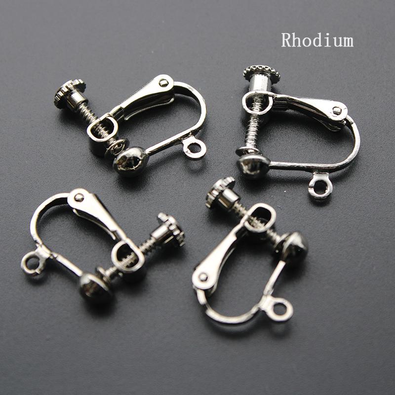 20 Stück/Los 16mm Rundkopfschraube Ohrclip DIY Handgemachte Clip-Ohrringe Teile Ohrclips ohne Loch Schmuckherstellung Zubehör
