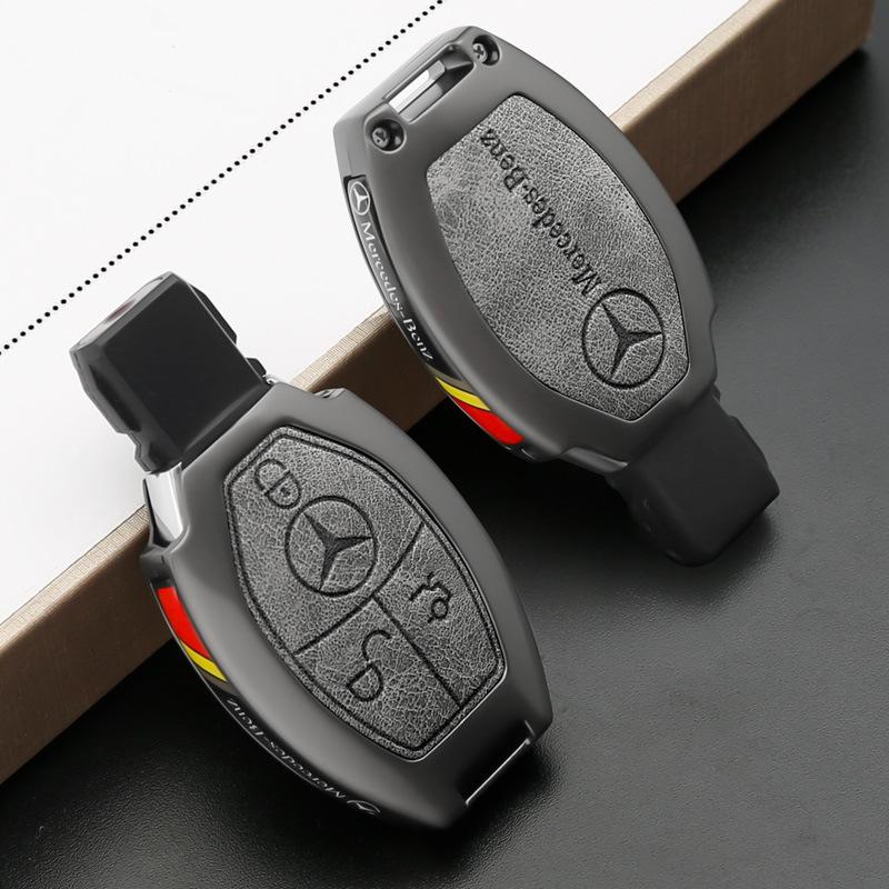 Leather Car Remote Key Case Cover Shell For Mercedes Benz A B C S Class AMG GLA CLA GLC W176 W221 W204 W205 Auto Accessories