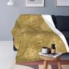Brown Tiger Print Flannel Throw Blanket Stripes Animal Fur Pattern Comfy Fleece Blanket Warm Soft Bedspread King Queen Full Size