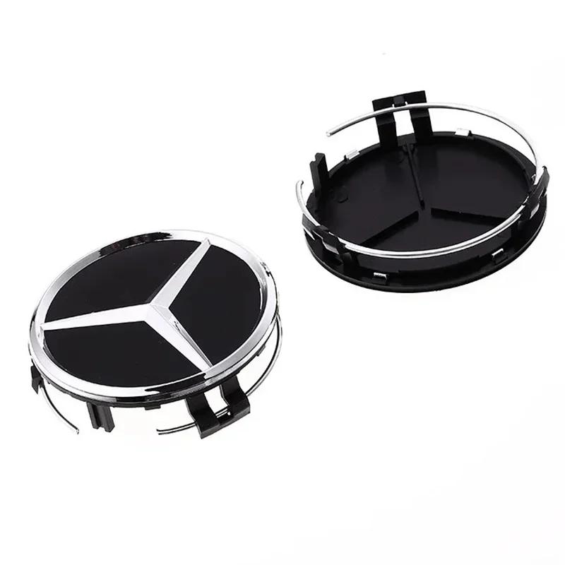 New 80% 4PCS For Mercedes benz Car Wheel Center Cap Hub Covers Badge For W204 W203 W205 W124 W221 C E S GLE CLC Class Accessori
