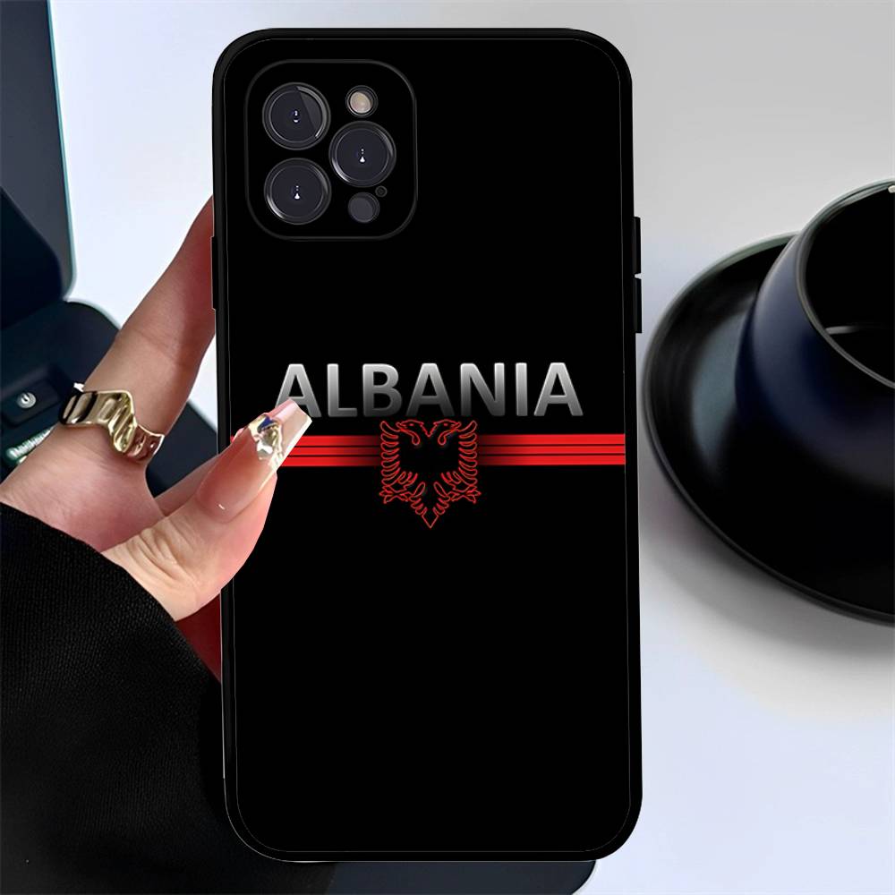 Albania Flag Eagle Logo Phone Case For Iphone 17 Air 16 15 14 13 12 11 Pro Max 16 15 14 Plus TPU Soft Case