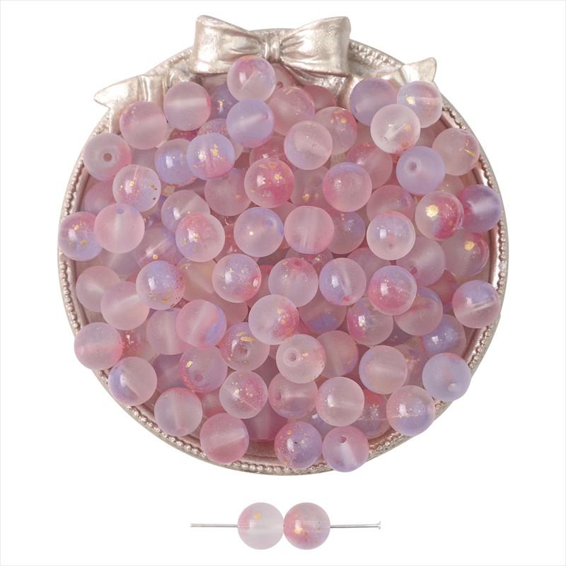 Gold Foil Effect Glass Crystal Beads 8mm Round Spacers for DIY Jewelry 50 Pcs Multi-Colors