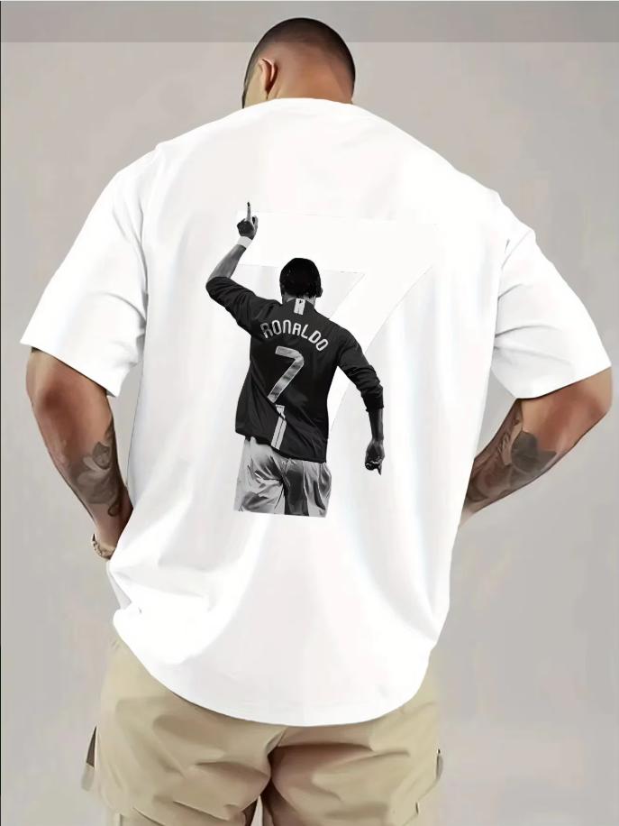 Nuovo Arrivo Abbigliamento Uomo CR7 Cristiano Ronaldo Calcio Grafica Maglietta Stampa Posteriore Manica Corta Girocollo Y2k Moda T-shirt Uomo