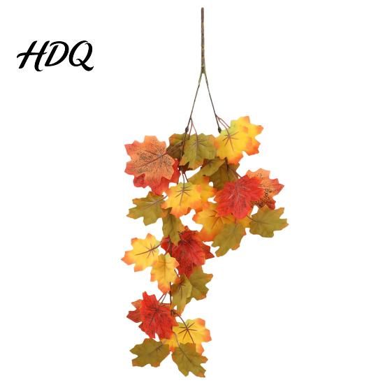 Thanksgiving Party Supplies Artificial Maple Leaf Vines Realistic Flexible Autumn Garland Fall Rustic Home Accents Decoration Seasonal Rattan
