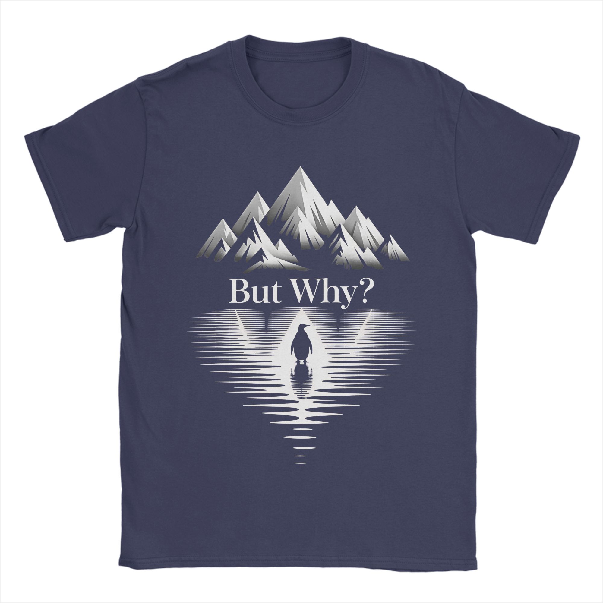 

But Why Penguin Abstract Arctic Animal Silhouette Design TShirt Hippie TShirts Short Sleeve Awesome Tshirt Beach O Neck Tees 4XL