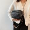 Marsupio alla moda con ampia tracolla, Borsa da petto casual a strati con cerniera multipla, Borsa a tracolla sportiva versatile