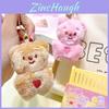Entzückender Jinnew Cream Bear Plüsch-Schlüsselanhänger Braun und Rosa Paargeschenk Zubehör