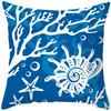 Blue Ocean Pattern Throw Pillow Cover With Short Plush Print Living Room Sofa Decoration Cushion Cover Pillow Covers Decorative