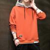 Men's Trendy Hooded Sweatshirt - Spring/Autumn, All-Match, Loose Fit, Casual Two-Piece Look for Teens and Students.