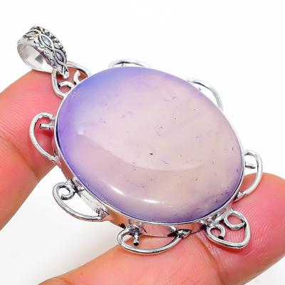 Natural Botswana Agate Gemstone 925 Sterling Silver Gift Pendant 2.25" j5A73