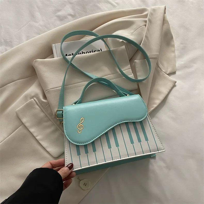 Contrast Piano Notes Crossbady Bag Small Square Bags for Woman Sweet Teenage Girls Bolsos mujer Personalized Sac Femme Bolsas