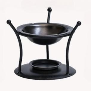 

Black Metal Storage Stand for Incense & Candle Holders, Portable Organizer Ideal for Yoga, Travel, Gatherings & Religious Use