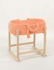 Cesta de Moisés Boho de Algodón Portabebés para Muñecas con Cuna de Madera - Melocotón