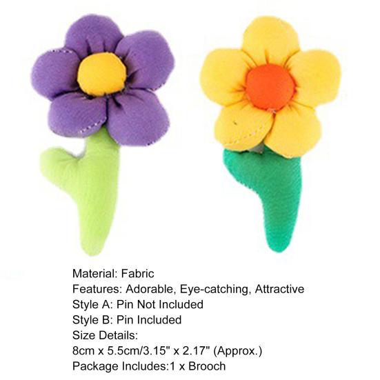 Great Fine Texture Cute Appearance 2 Styles Lovely Sunflower Hair Clip Brooch Pin Ornament for Student Flower