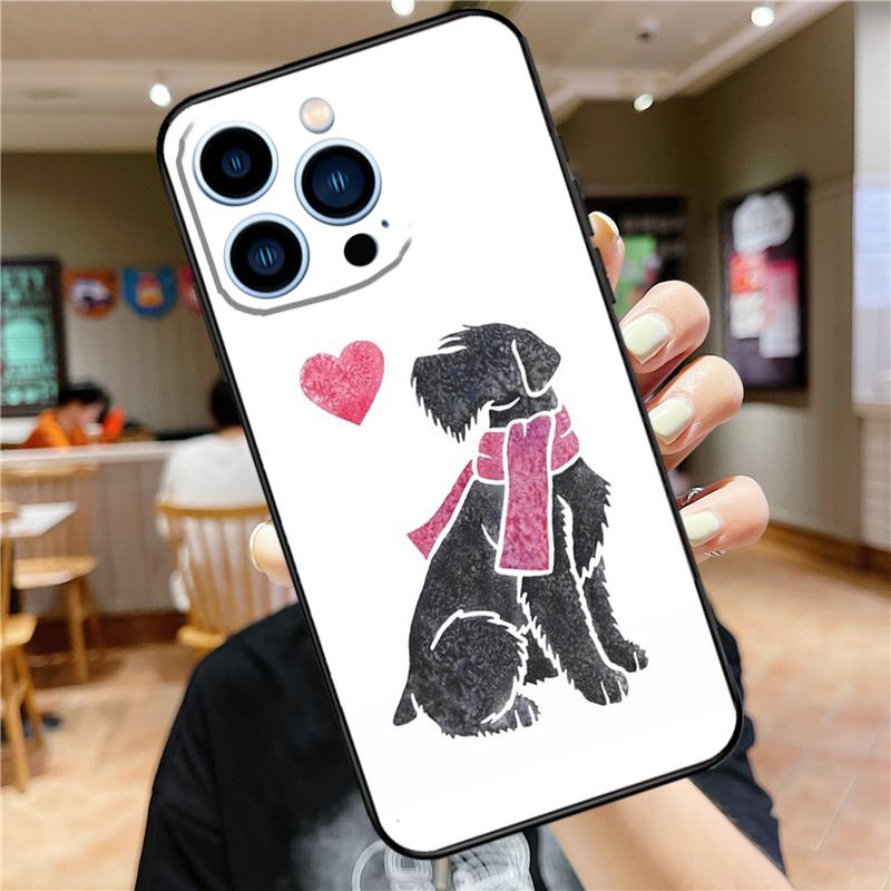 

Schnauzer Puppy Dog Art Case For iPhone 16 15 11 12 13 14 Pro Max XS XR X 7 8 Plus 12 13 Mini Soft Cover iPhone 13 mini