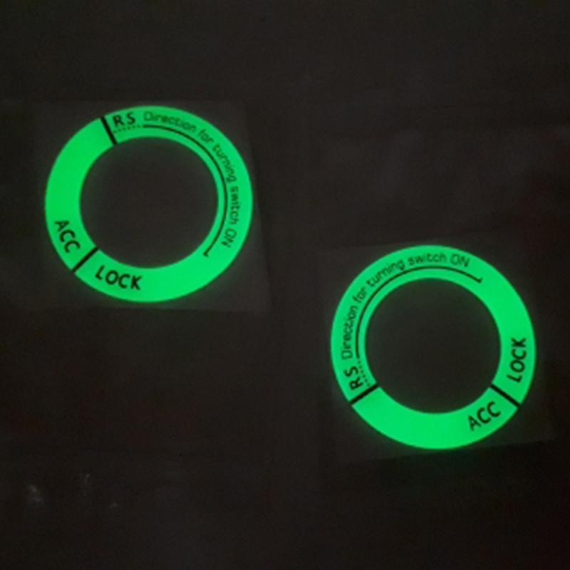 Luminous Car Ignition Key Ring Sticker 3D Decorative Decal Fluorescent Circle For Auto Motorcycle Key Decor