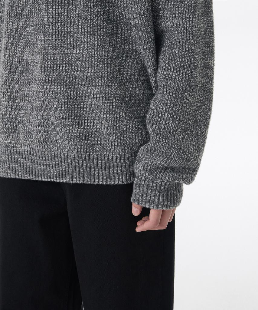 MUSINSA STANDARD Mixed Yarn Collared Knit [Melange Gray]