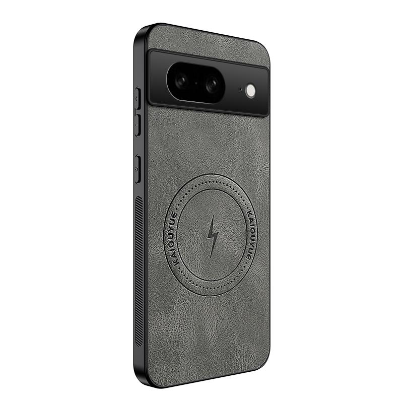 For Google Pixel 7 Sheepskin Magnetic Case For Google Pixel 7 Fashion Lightning Pattern Leather Phone Cover Capa For Google 7