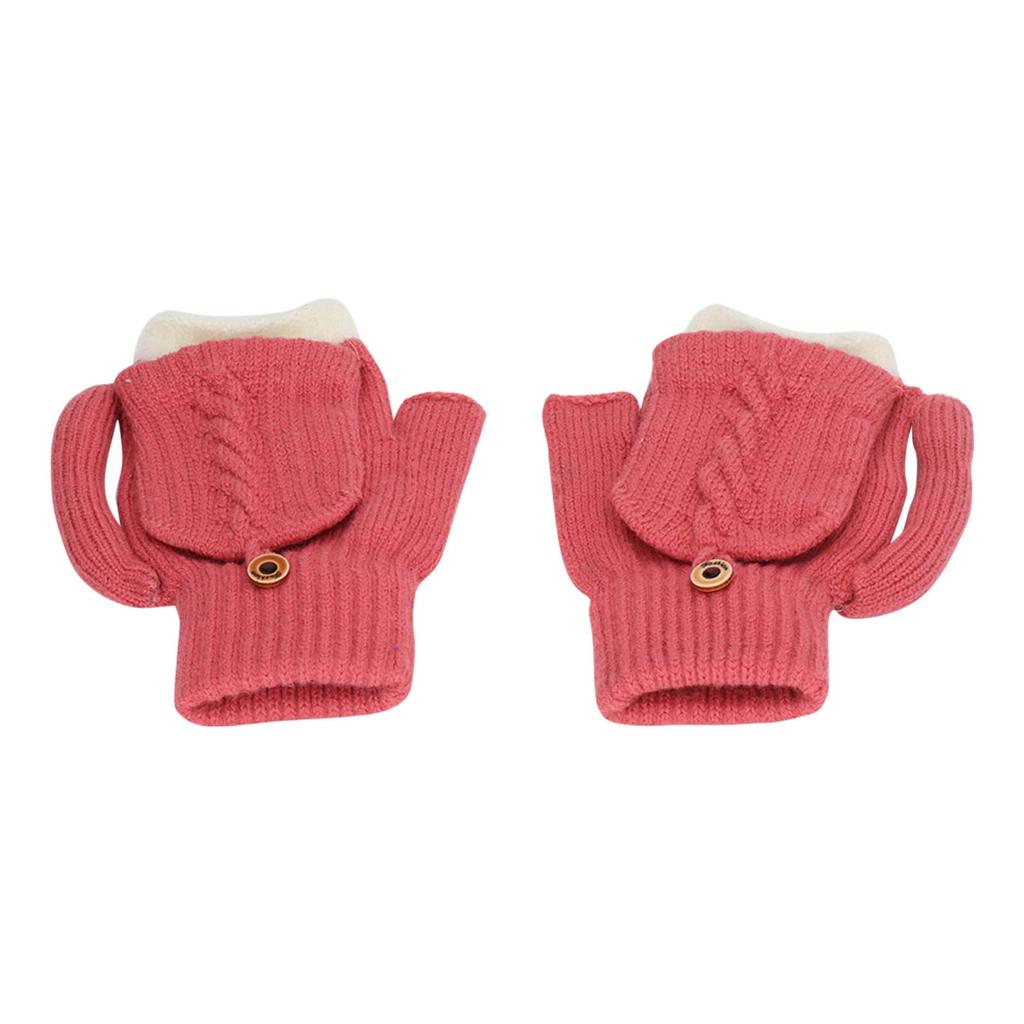 2 PCS USB Heated Gloves Double Sided Heating Knitted Gloves Temperature Adjustable Thermal Gloves Rose Red